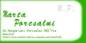 marta porcsalmi business card